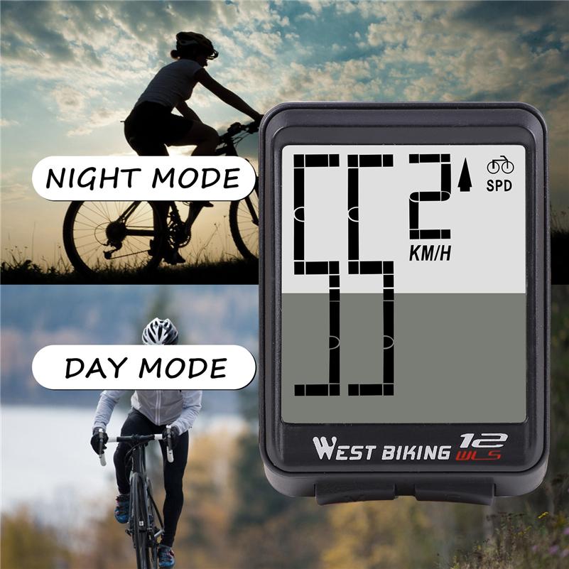WEST BIKING Bike Computer Multifunction LED Digital Rate MTB Bicycle Speedometer Wireless Cycling Odometer Computer Stopwatch2