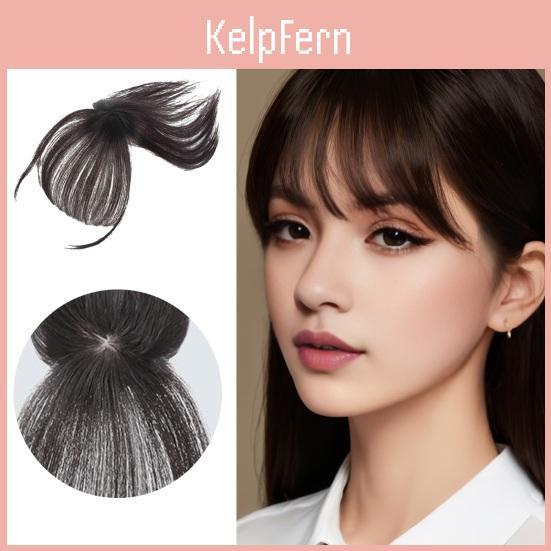 Natural Clipin Women Bangs Wispy French Bangs High Temperature Fiber Forehead Hair Extensions Black Brown Curved Air Bangs Fringe Wig Hairpieces