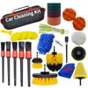Горячий набор для чистки автомобиля, набор щеток для чистки, кондиционер, вентиляционные отверстия, полотенце, мытье, полировка, адаптер для пылесоса