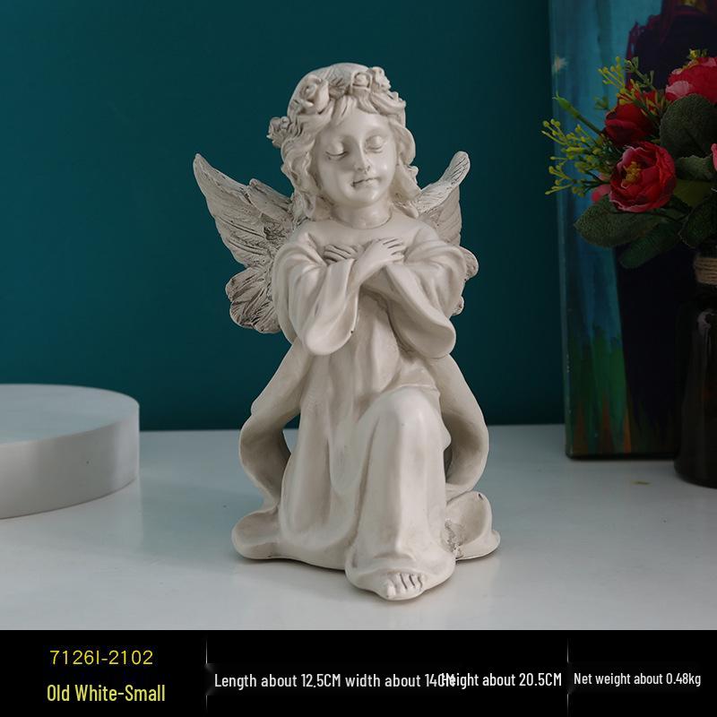 Европейская ретро фигурка ангела - Статуэтка девочки из гипса для церковных свадеб и фотосессий