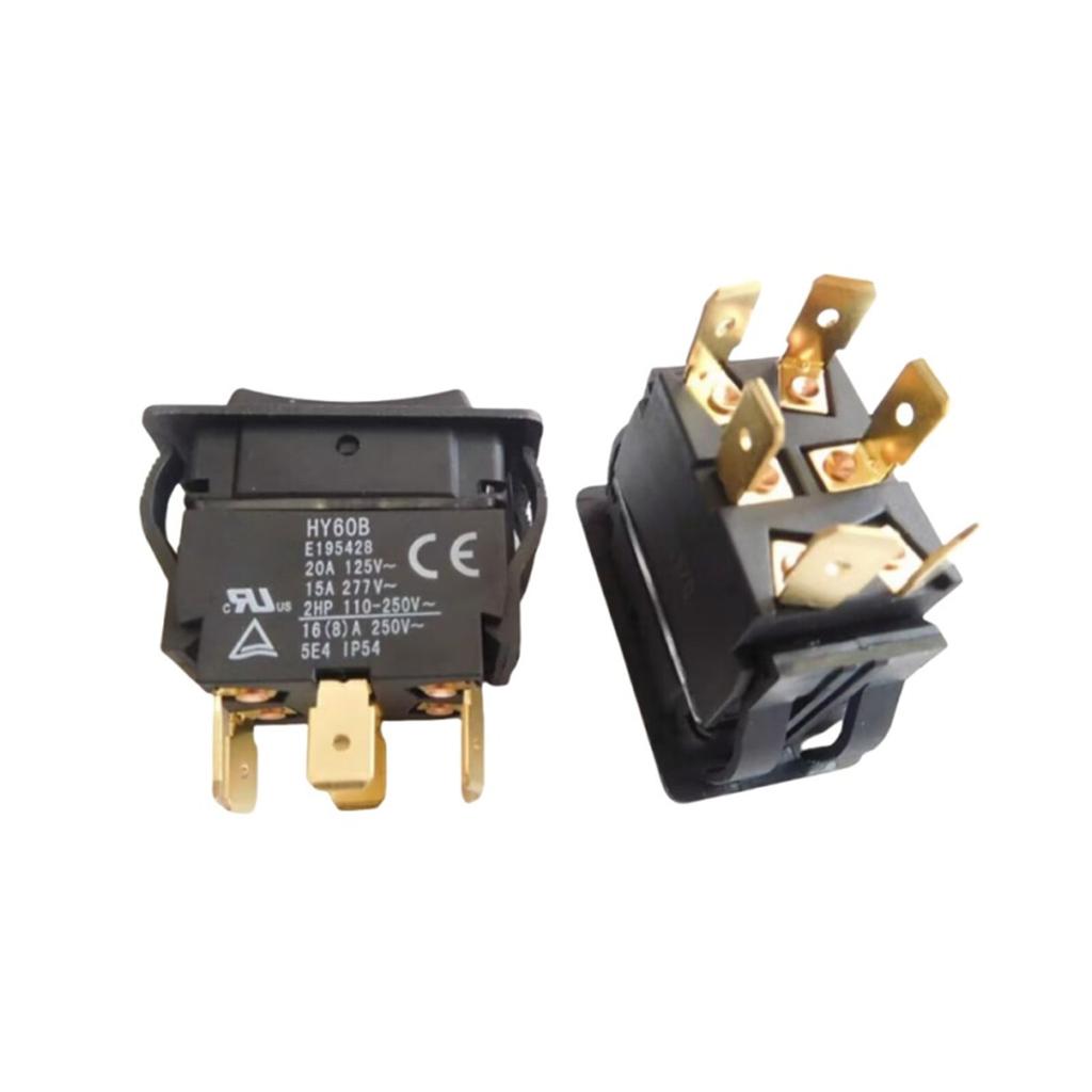 Промышленный 6-контактный кулисный переключатель 125/250 В 20/15 А кнопочные переключатели дуговой кнопочный переключатель для промышленного электропитания