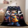 1PC Cartoon Son Goku Print Flannel Blanket, High quality All Seasons, Home Decor, Warmth and Comfort, Perfect for Christmas Gifts