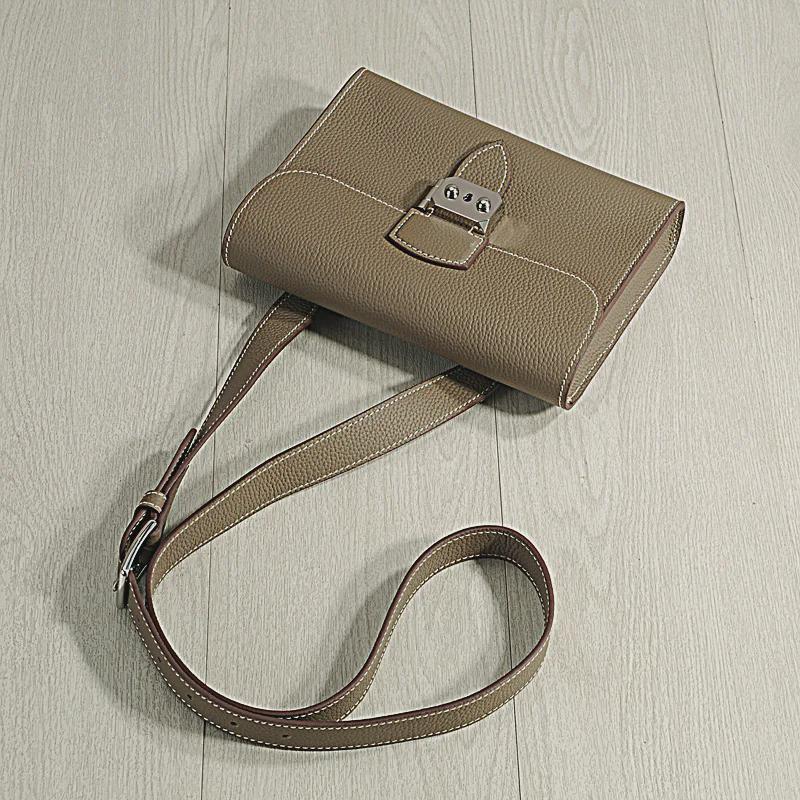 Сумка-клатч из натуральной кожи в корейском стиле - большая вместимость, воловья кожа, двойное назначение