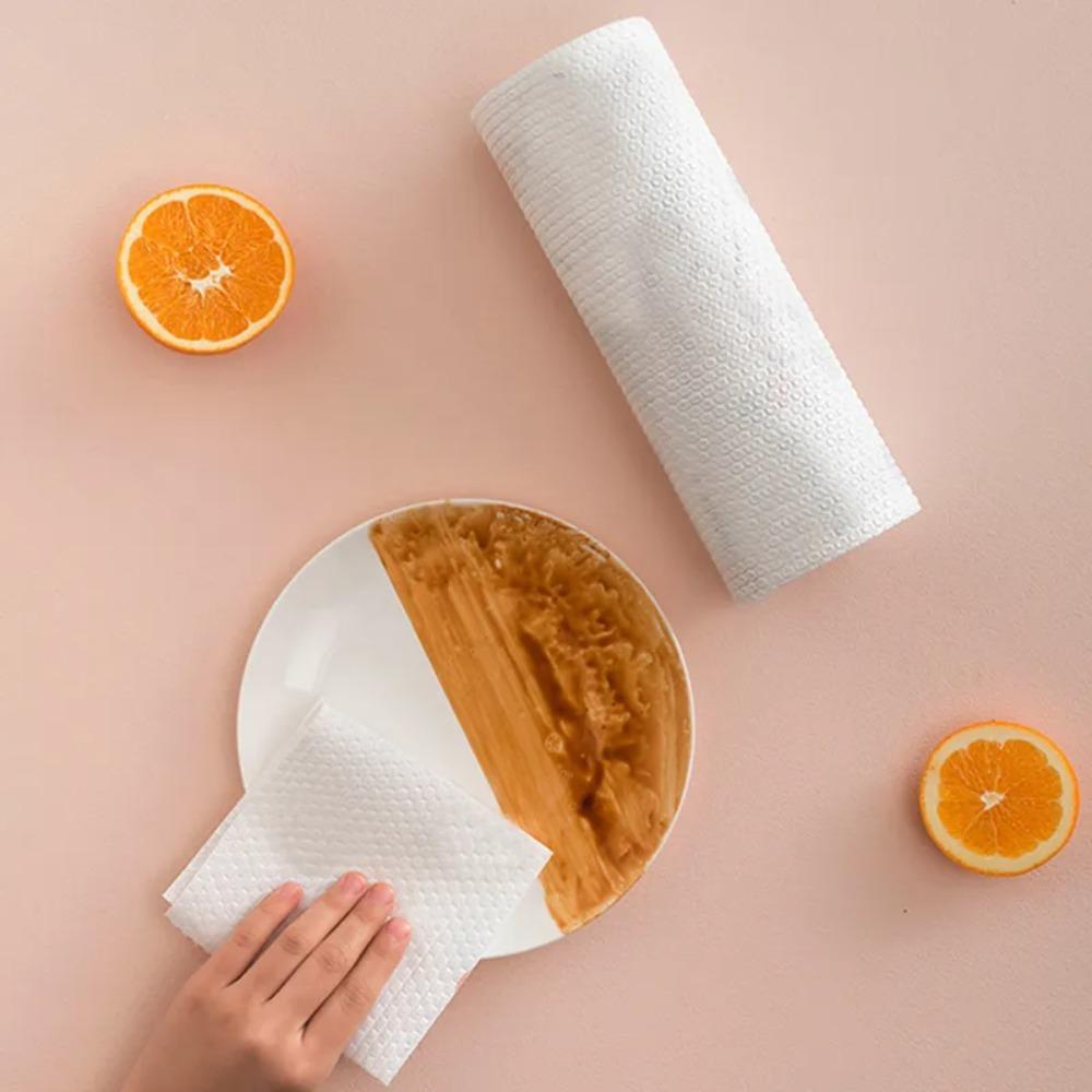 Non-woven Fabric Disposable Kitchen Paper Thickened Kitchen Dishcloth  Rolls  Washing Dishes