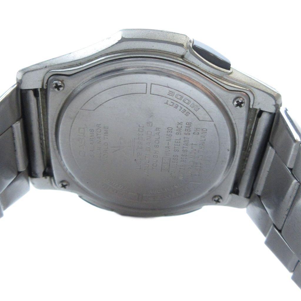 Casio Мужские часы WAVE CEPTOR Solar с серебристым корпусом WVA-M630, Аналогово-цифровые, Календарь, Цветные. (GY18 /MQ)