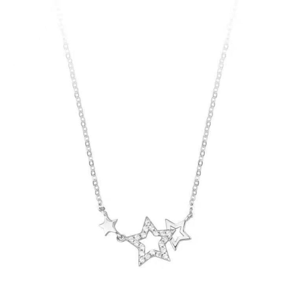 Inlaid Zircon Clavicle Chain Pentagram Shape Choker Necklaces Temperament Clavicle Necklace Gifts