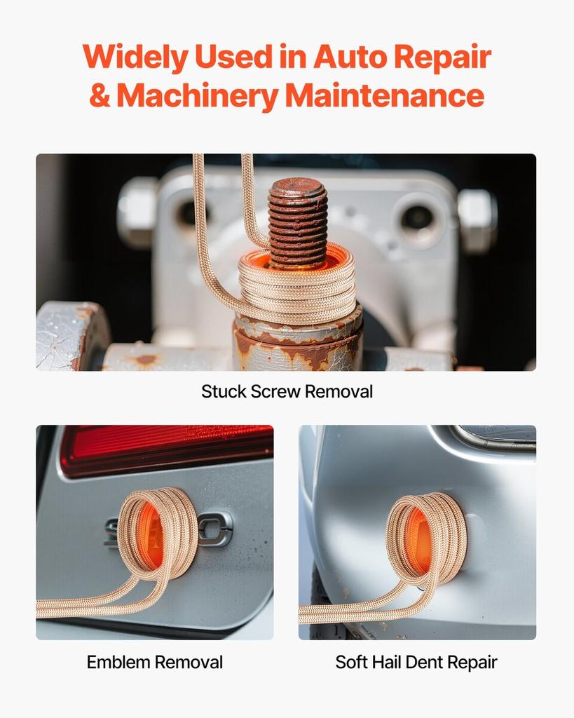 Induction Heater Bolt Removal, 1100W 230V Magnetic Induction Heater Kit, Handheld Nut Buster Tool, Mini Heating Machine for Rusty Screw Removing, Car