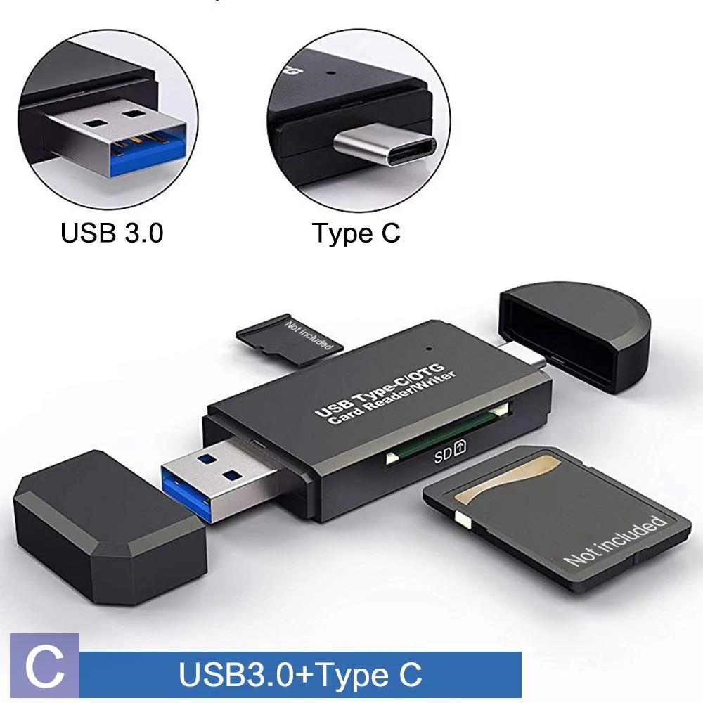 USB 3.0 Адаптер-кардридер для карт Micro SD Тип C Micro USB 2.0 Кардридер для ПК Ноутбука Смартфона