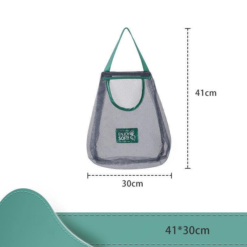 Portable PVC Mesh Storage Bag Reusable Fruit and Vegetable Storage Bag Kitchen Accessories Washable Handbag