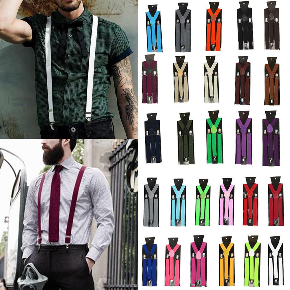 Suspender Unisex Clip On Suspender Elastic Y-shape Men Adjustable Braces