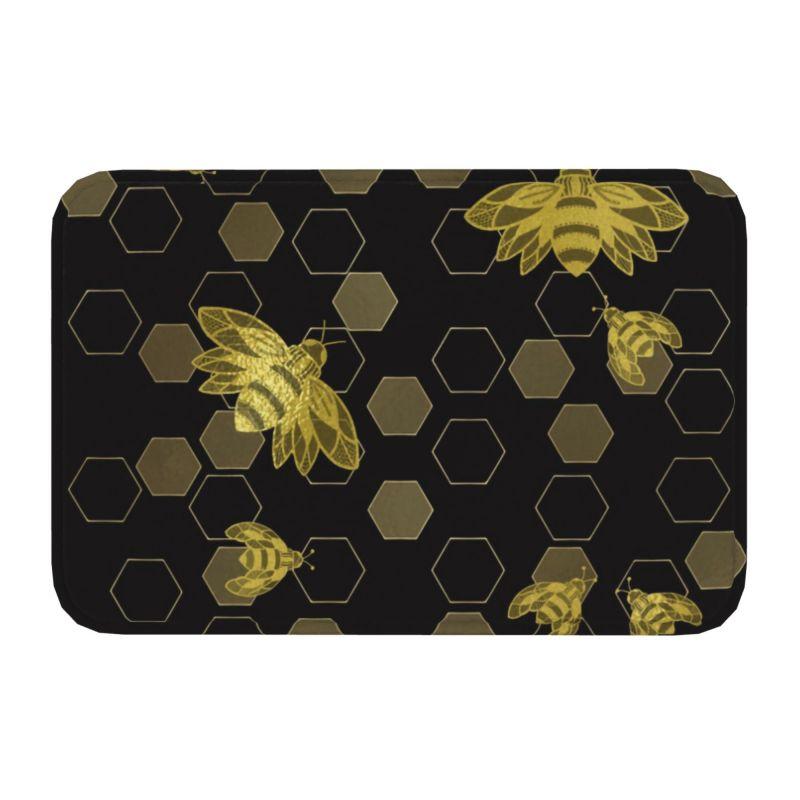 Personalized Cute Bumble Bee Sunflower Doormat Mat Anti-Slip Bumblebee Kitchen Bath Bedroom Rug Carpet 40*60cm
