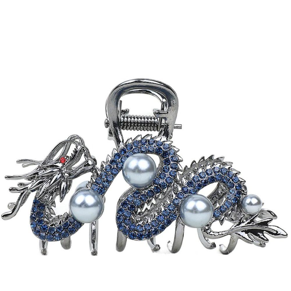 Новогодний головной убор Зодиакальный дракон Коготь Шпилька для волос со стразами Акула Заколка для волос с изображением животного Заколка для волос для девочек