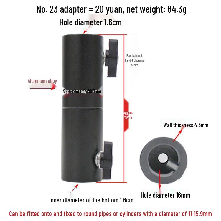 Live Broadcast Photography Light Stand Adapter – 1/4" Screw Tripod Bracket for Background and Horizontal Pipe Conversion.