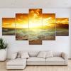 5 Panels Landscape Beach Coast Sea Cloud Sunset Canvas Painting Posters and Prints Wall Art Pictures Room Home Decor No Frame