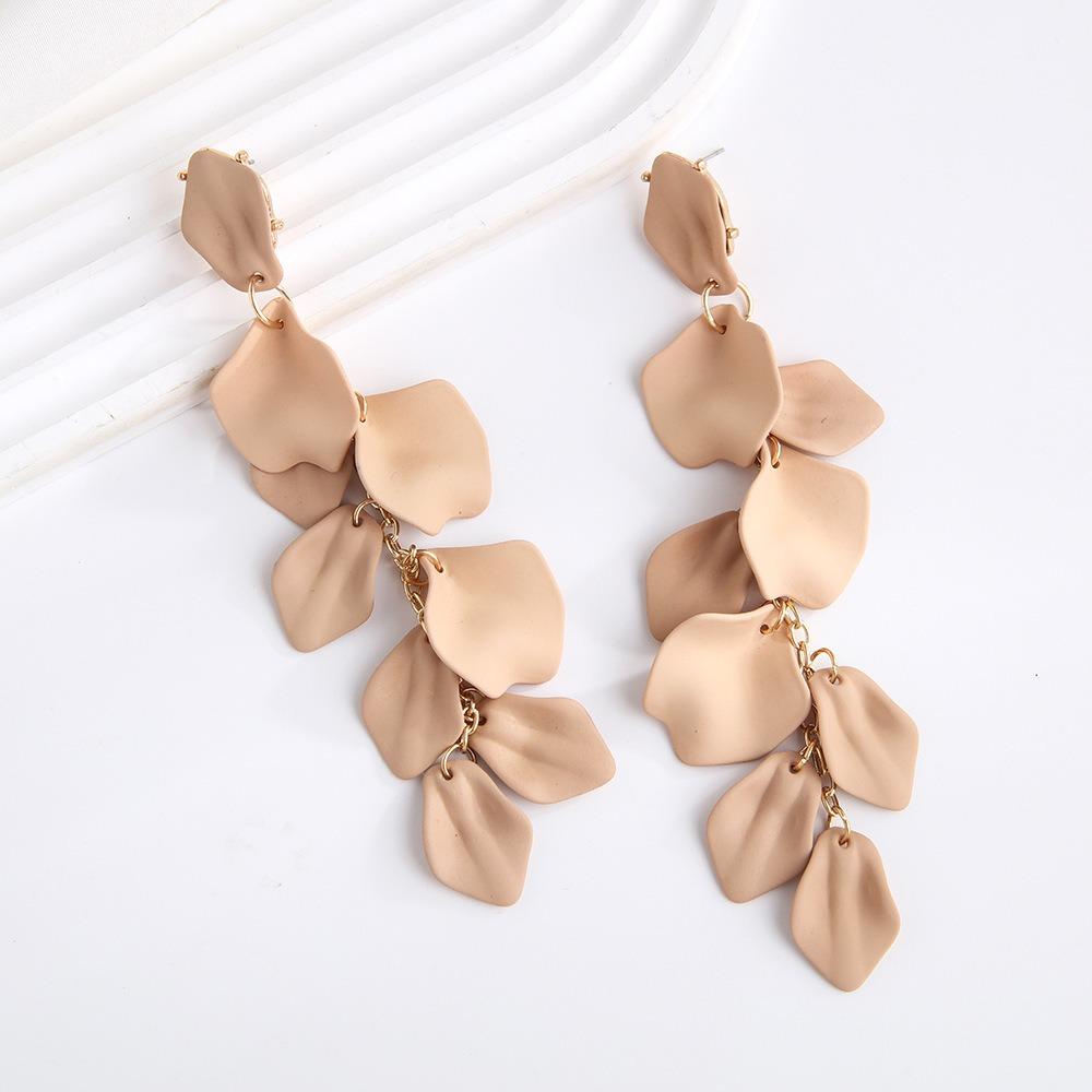 Ретро Длинные Серьги-Кисточки Модные Серьги-Капли Элегантные Серьги-Капли В Виде Лепестков Женские