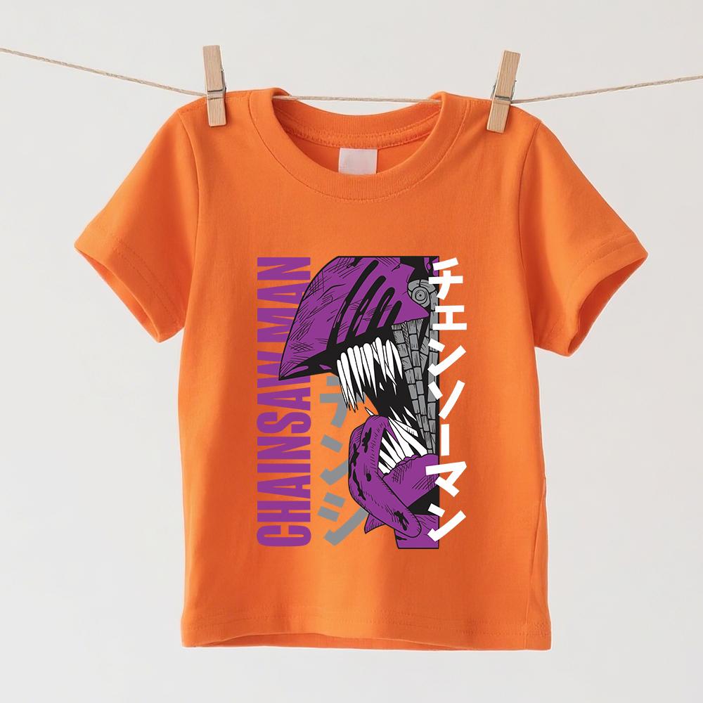 Chainsaw Man Denji Anime Printed T Shirt Cotton Soft Fabric Kids Boys Girls Casual Summer Short Sleeve Tee