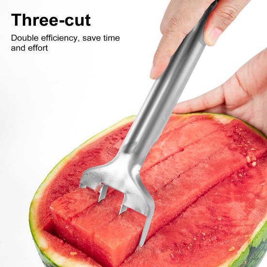 Watermelon Cutter Tool Efficient Stainless Steel Slicer for Watermelon Mango Cantaloupe Portable Kitchen Gadget for Fruit Salad Family Picnics Parties
