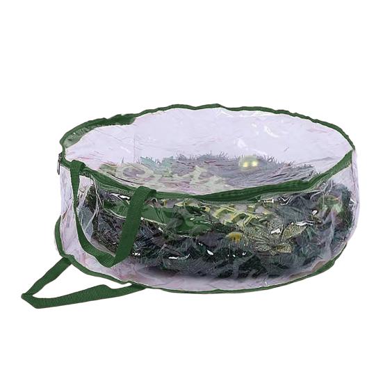 Yousheng Christmas Wreath Storage Bag with Handle Zipper Closure Large Capacity Transparent Garlands Mini Trees Dustproof Organizer