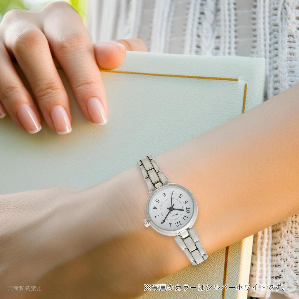 Watch Analog Metal Band Nickel Free Pink Gold White NF Riche [Fieldwork] Women's JN023-3