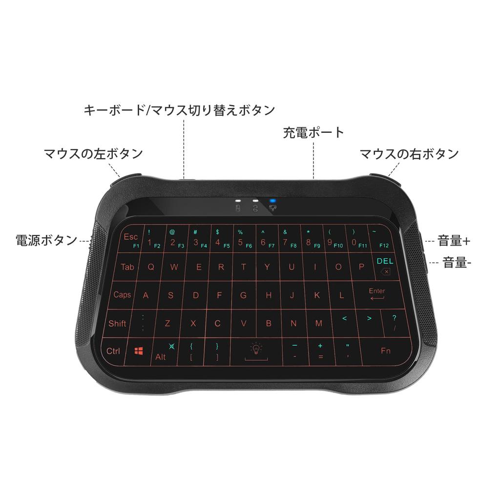 Mini Wireless Keyboard with Integrated Full Screen USB Smartphone For Mouse, Touchpad, 3-Color Backlight, Touch, Ultra-Small, Rechargeable, Quiet,