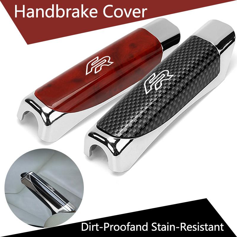 kncr9 Car Hand Brake Carbon Parking Brake Handbrake Grips Protection Cover For Seat Leon FR FR+ Cupra Ibiza Altea Exeo Formula Racing