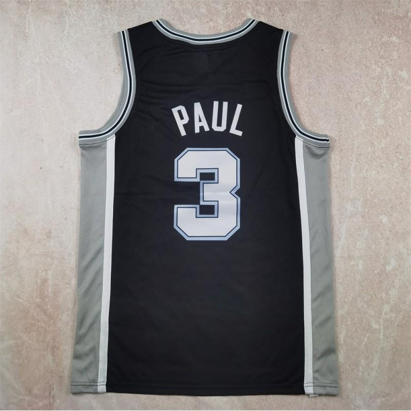 Mens Basketball Jersey Spurs 3 Black Sports Training Team Uniform Breathable Athletic Wear