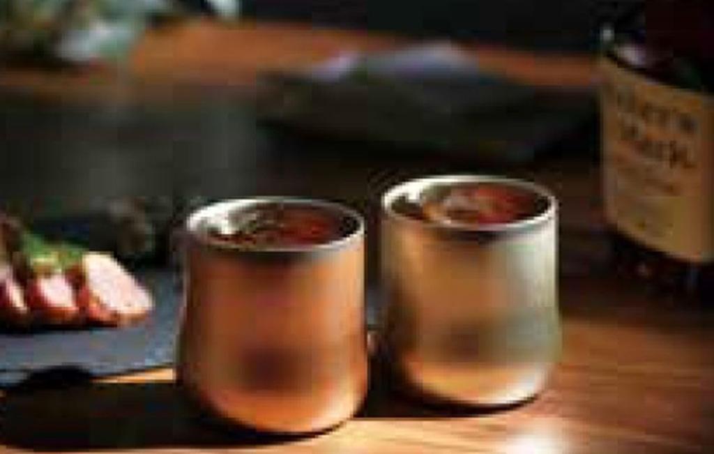 Stainless Double Deluxe Free Champagne Gold and Champagne Made in Japan J-kitchens-SimpleBag Tumblers, 18/8 Steel, Walled, Cup, Pair, Silver, 230ml,