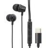Ohm Denki AudioComm Earphone Microphone Wired USB Stereo Earphone Black OHM Type-C HP-B173N-K 03-2389