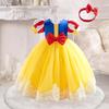 Children's Snow White Cosplay Puff Sleeve Party Dress Costume