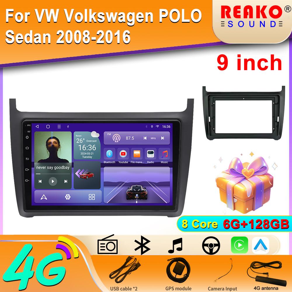4G Carplay 2din Android автомобильный радиоприемник мультимедиа видеоплеер для VW Volkswagen POLO Sedan 2008-2016 навигация GPS стерео головное устройство BT
