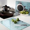 Glass Kitchen Serving Boards with Graphics Black Coffee 2x40x52 cm