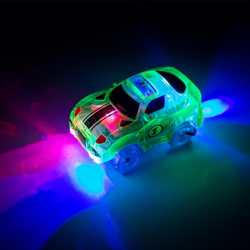 Magical Glowing Race Track Car Toy Vehicle LED Light Electronics Car Tracks Toy Parts Car designed for Children Boys Gilrs Birth Date Present