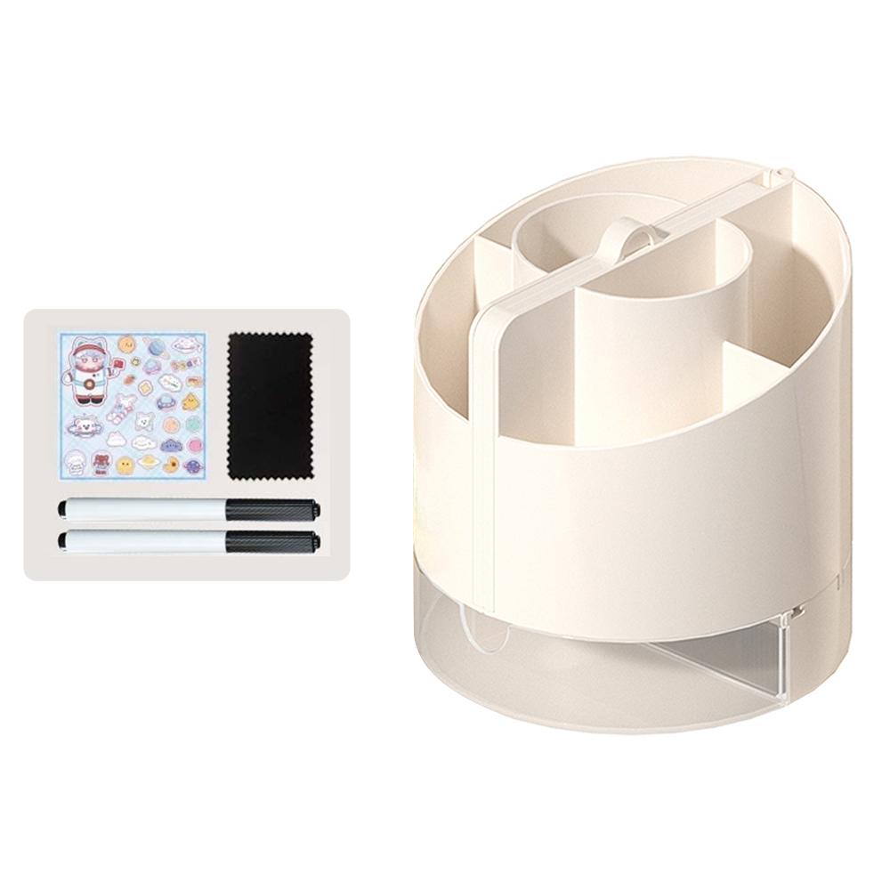 Настольный держатель для карандашей с 6 слотами и лотком Настольные органайзеры Встроенное зеркало Калькулятор Сухое стирание