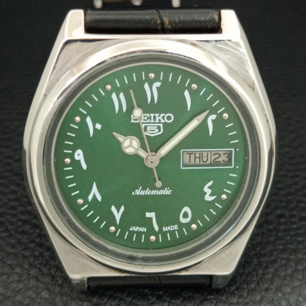 ВИНТАЖНЫЕ МУЖСКИЕ АВТОМАТИЧЕСКИЕ ЧАСЫ SEIKO 5 ЯПОНИЯ ЗЕЛЕНЫЙ ЦВЕТ ЦИФЕРБЛАТ a708771-1