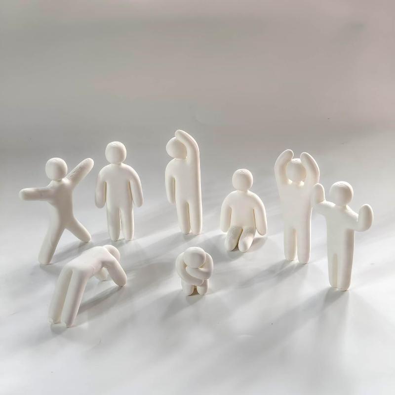 3D Printed Sci-Fi Mecha Chameleon Robot Model 8Pcs Multi-Pose Collectible Figurines for Hobby Collection Home Decor