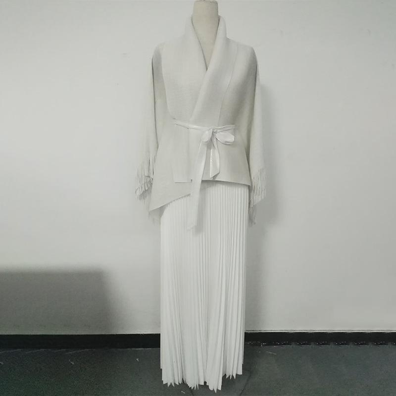 Miyake Pleats Women's 2025 Summer Oversized Casual Fashion with African Hot Stamping