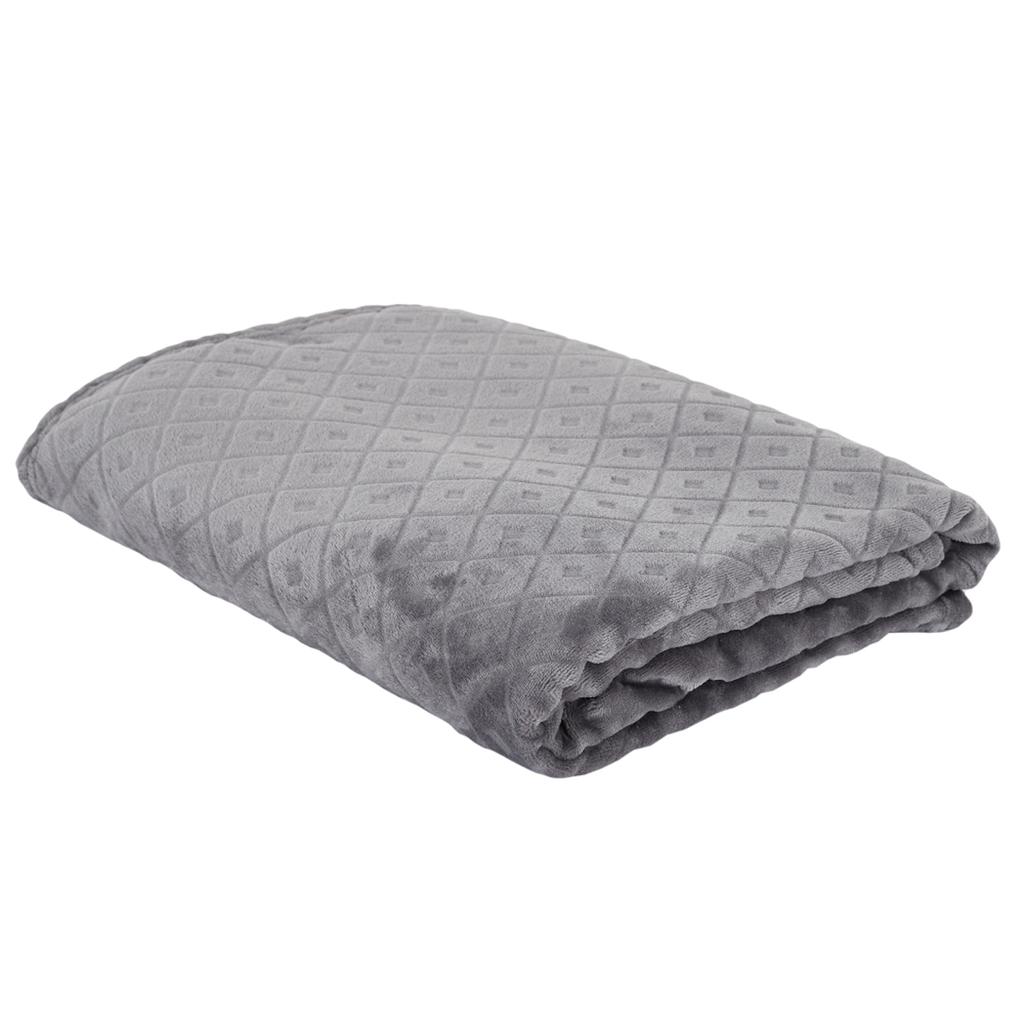 Les Trésors De Lily [A3515] — Серое бархатное одеяло «Скарлетт». (рельефный) - 140x200 см