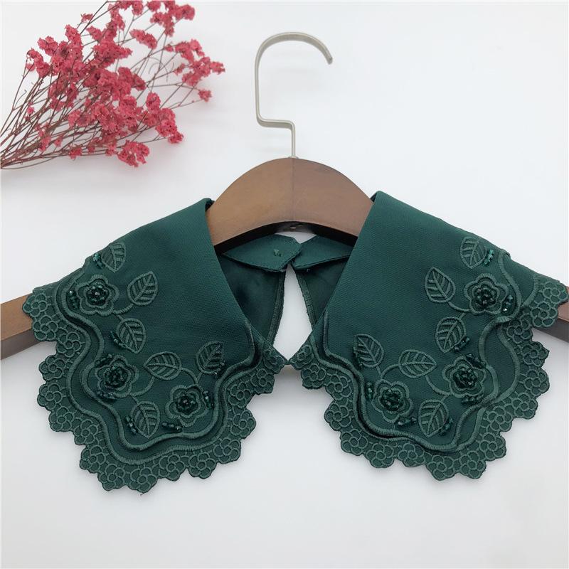 White Fake Collar for Women Shirt Blouse Necklace Candy Color False Collar Handmade Beads Detachable Sweater Collars Decor