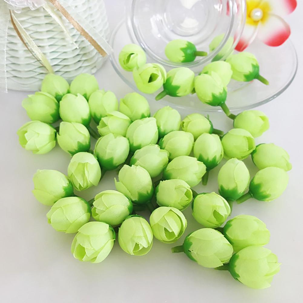 50 шт. 2 см поддельные бутоны роз искусственный цветок свадебный букет невесты DIY Декор для вечеринки Рождественский орнамент