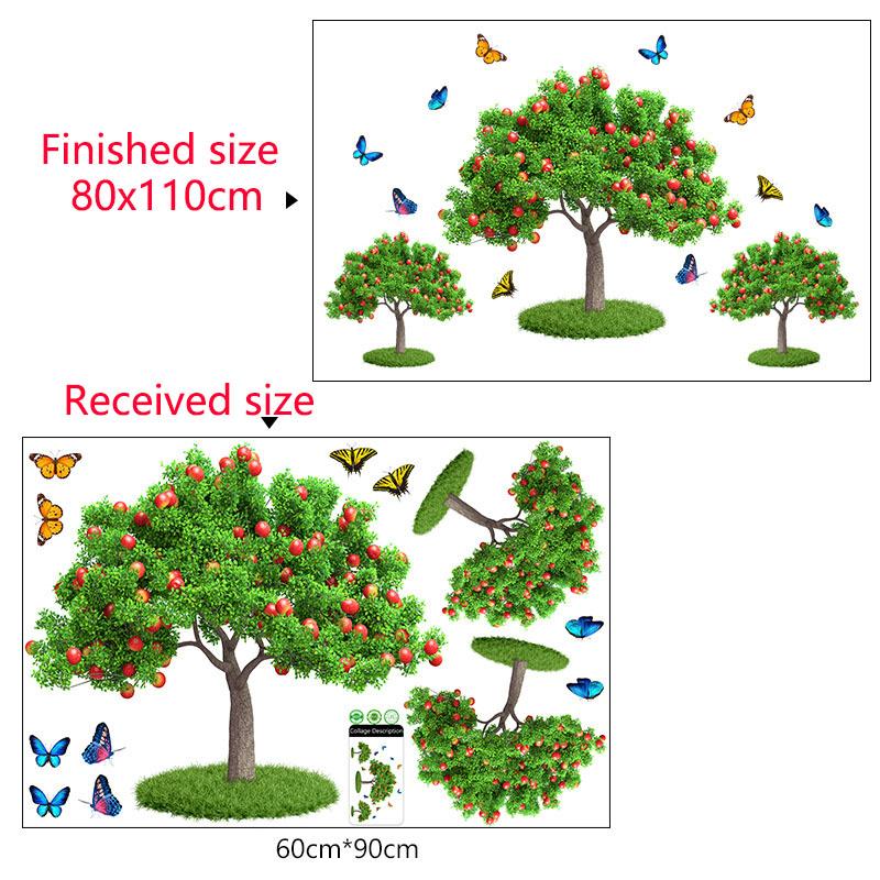 Наклейка на стену Яблоня Деревенский декор для дома для спальни гостиной арендного дома современная простая наклейка