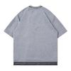 Men's Casual Short Sleeve Color Block Crew Neck T-Shirt with Embroidered Tie Design