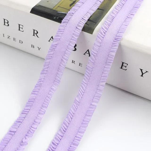 5/10 ярдов Meetee 12 мм эластичная лента с оборками, красочная плиссированная эластичная кружевная отделка, лента для головного убора, DIY швейные аксессуары для одежды