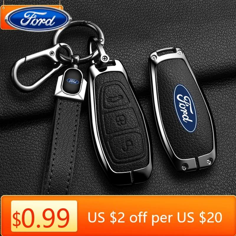 Car Sticker 2026 Ford New 2025 Hot Zinc Alloy Car Key Case Cover Key Bag Protector for Ford ST Line Fiesta Focus Mondeo Ecosport