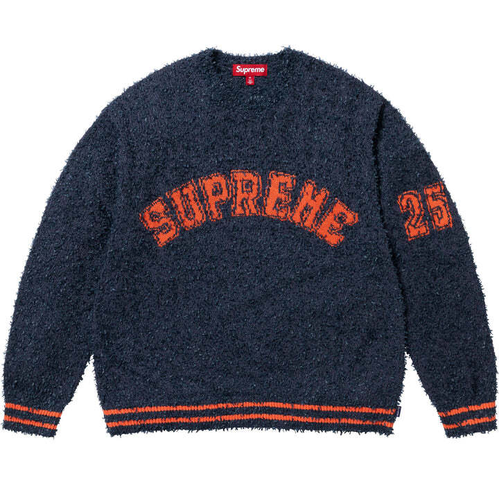 Supreme Свитер с фактурной косой, темно-синий