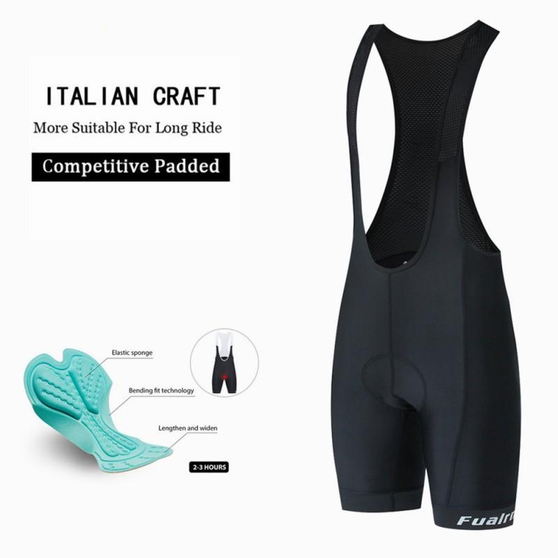 Mens Cycling Shorts With Elastic Waistband Bib Straps Breathable Quick-Dry Performance Bike Pants