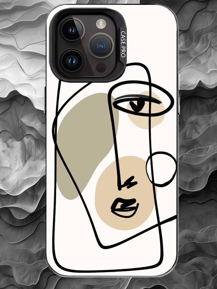 M-Современная минималистичная абстракция Чехол для телефона Для iPhone 17 16 15 14 13 12 11 Pro Max Plus Серебристый Матовый Черный Чехол