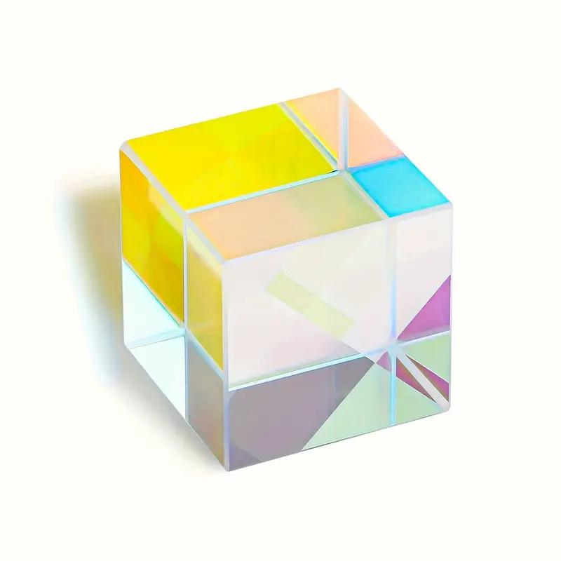1 шт. солнечный стеклянный призма-куб, оптическая RGB призма дисперсии, для преподавания физики, исследований, образования в области декоративного искусства