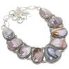 Agua Nevada Agate Gemstone Handmade 925 Silver Necklace 18" JCN353-17