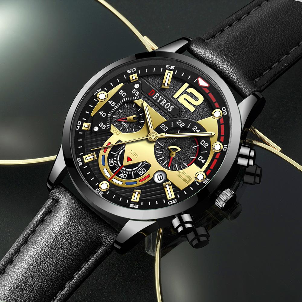 Деловые мужские кварцевые часы с календарем, модные мужские повседневные наручные часы из искусственной кожи, спортивные часы, идеальный выбор для подарков мужчинам