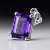 NATURAL Purple Amethyst 30 Ct CERTIFIED 925 Sterling Silver Emerald Gems Pendant AI-22-NS